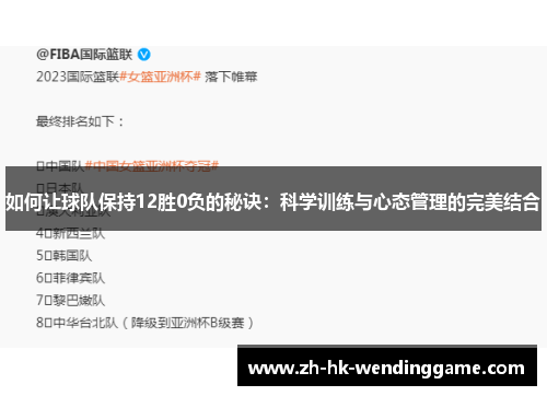 如何让球队保持12胜0负的秘诀：科学训练与心态管理的完美结合